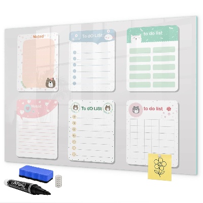 Dry erase board magnetic Homework and Notes Organizer