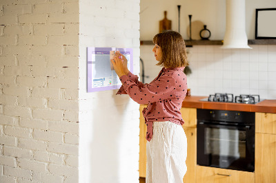Dry erase board magnetic Monthly planner with space for photos