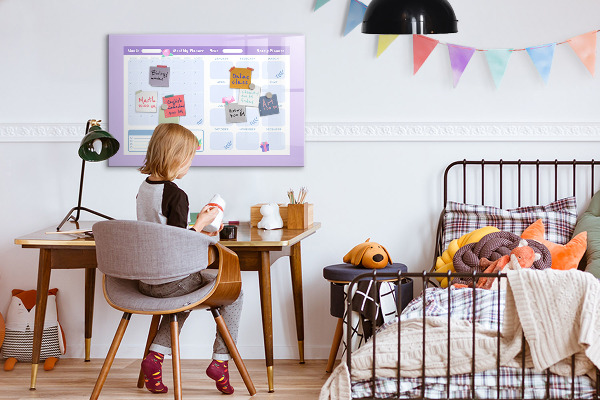 Dry erase board magnetic Monthly planner with space for photos