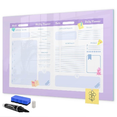 Magnetic dry erase board Weekly planner with space for photos