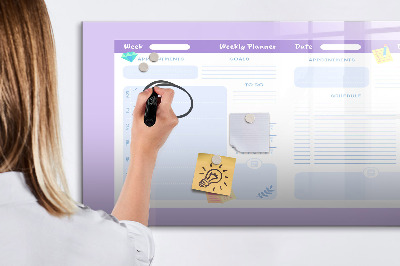 Magnetic dry erase board Weekly planner with space for photos