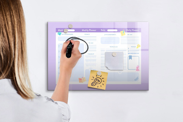 Magnetic dry erase board Weekly planner with space for photos