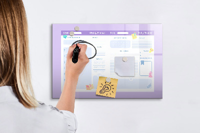 Magnetic dry erase board Weekly planner with space for photos