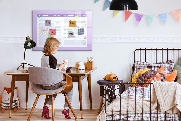 Magnetic dry erase board Weekly planner with space for photos