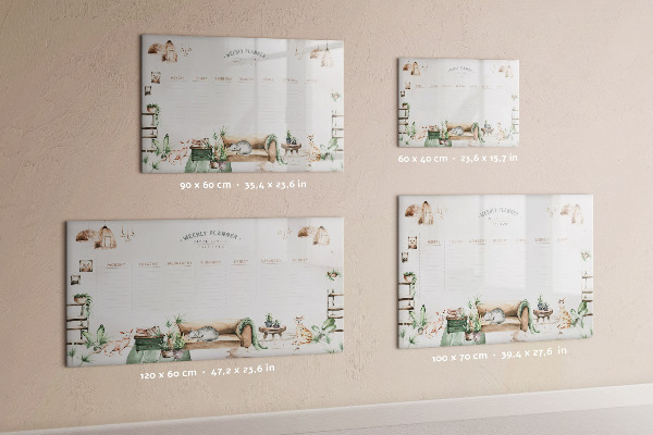 Magnetic dry erase board Urban jungle-style weekly planner