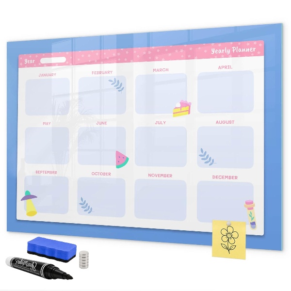 Magnetic dry erase board Annual planner with space for photos