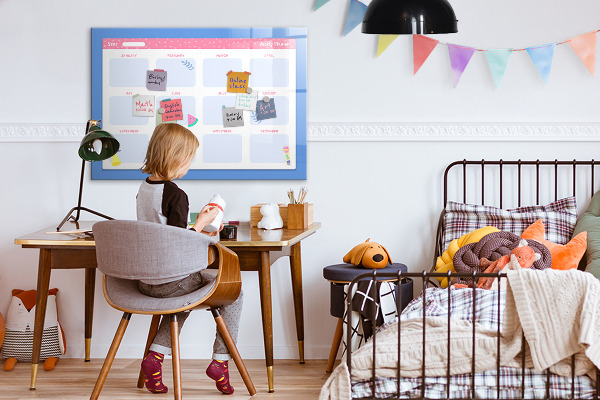 Magnetic dry erase board Annual planner with space for photos