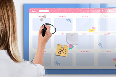 Magnetic dry erase board Annual planner with space for photos