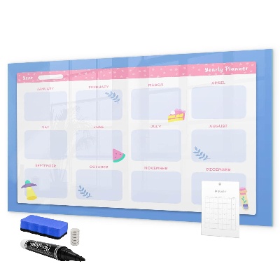 Magnetic dry erase board Annual planner with space for photos