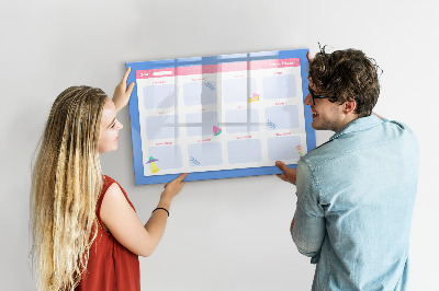 Magnetic dry erase board Annual planner with space for photos