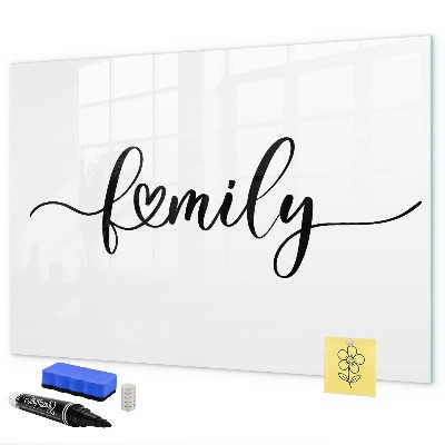 Dry erase board magnetic Family memories on the wall