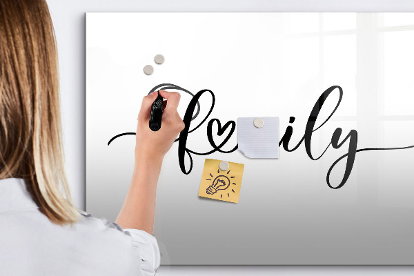 Dry erase board magnetic Family memories on the wall