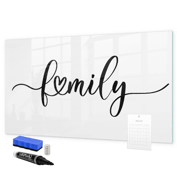 Dry erase board magnetic Family memories on the wall
