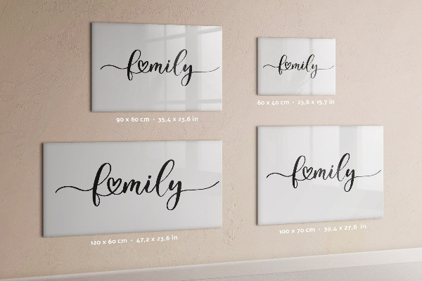 Dry erase board magnetic Family memories on the wall