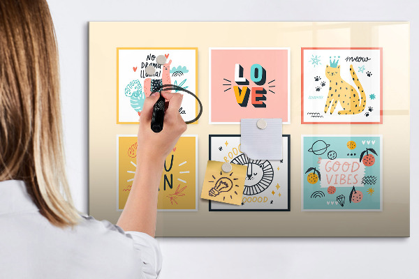 Magnetic dry erase board Creative collages full of positive emotions
