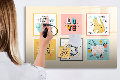 Magnetic dry erase board Creative collages full of positive emotions