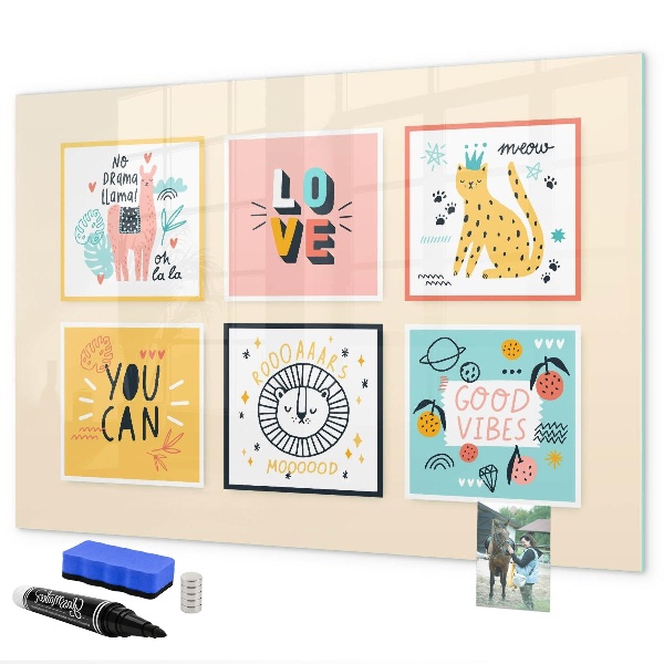 Magnetic dry erase board Creative collages full of positive emotions