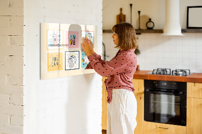 Magnetic dry erase board Creative collages full of positive emotions