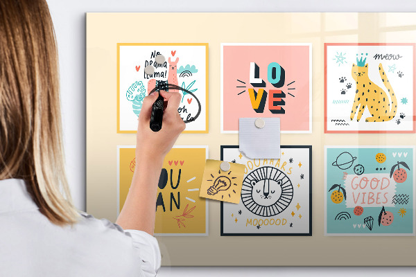 Magnetic dry erase board Creative collages full of positive emotions