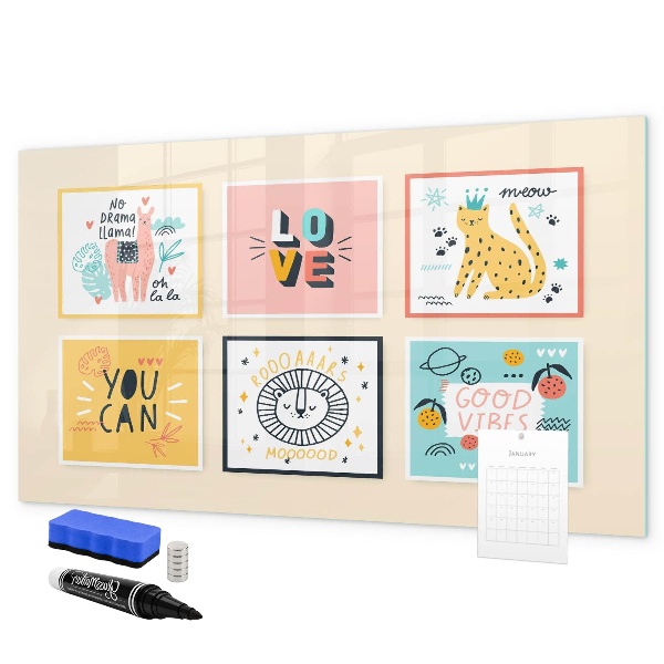 Magnetic dry erase board Creative collages full of positive emotions
