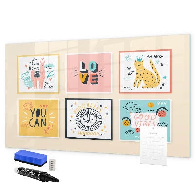 Magnetic dry erase board Creative collages full of positive emotions