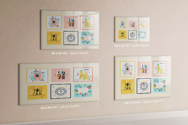 Magnetic dry erase board Creative collages full of positive emotions