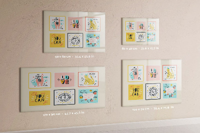 Magnetic dry erase board Creative collages full of positive emotions