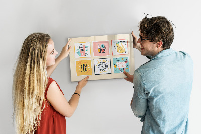 Magnetic dry erase board Creative collages full of positive emotions