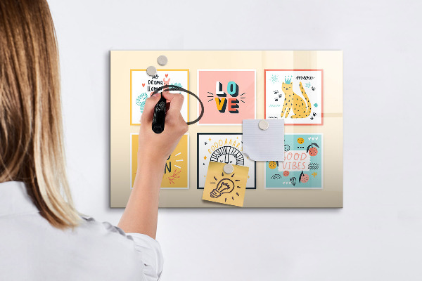 Magnetic dry erase board Creative collages full of positive emotions