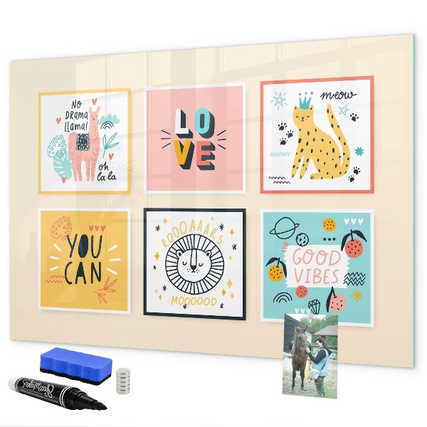 Magnetic dry erase board Creative collages full of positive emotions