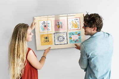 Magnetic dry erase board Creative collages full of positive emotions