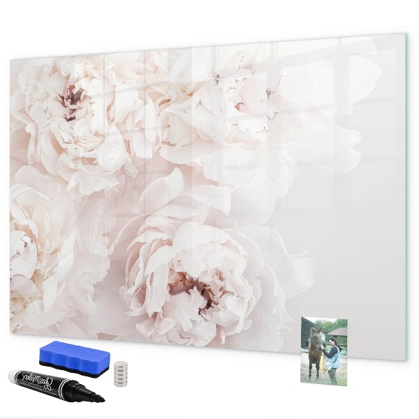 Dry erase board magnetic Floral motif with space for photos
