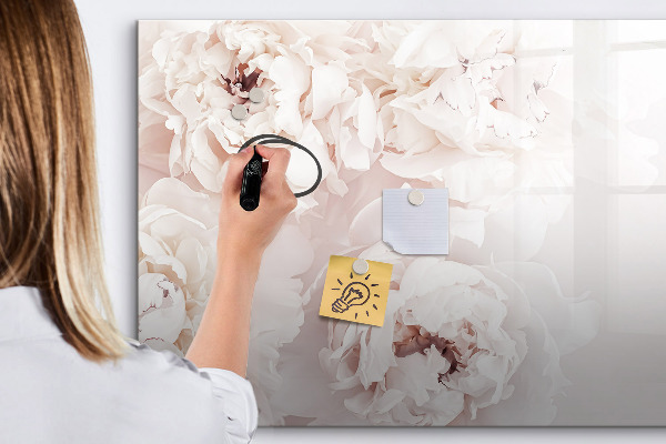 Dry erase board magnetic Floral motif with space for photos