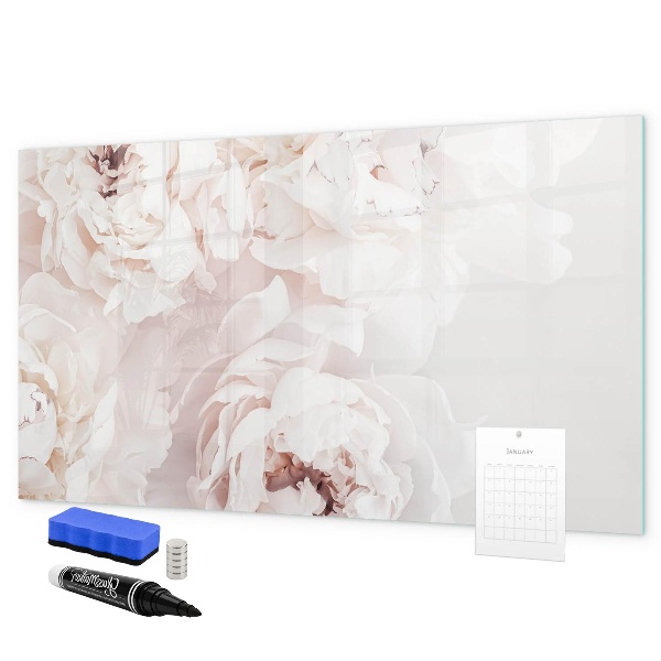 Dry erase board magnetic Floral motif with space for photos