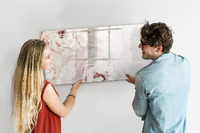 Dry erase board magnetic Floral motif with space for photos