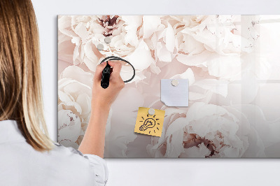 Dry erase board magnetic Floral motif with space for photos