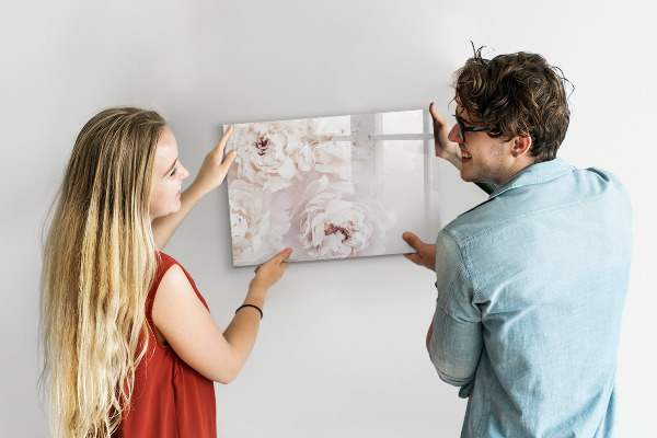 Dry erase board magnetic Floral motif with space for photos