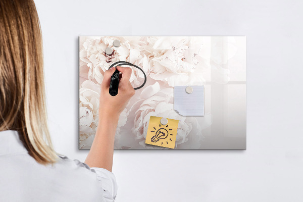 Dry erase board magnetic Floral motif with space for photos