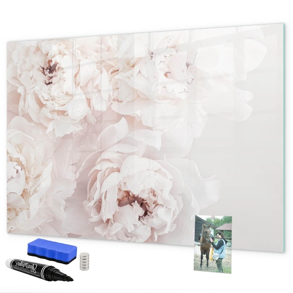 Dry erase board magnetic Floral motif with space for photos