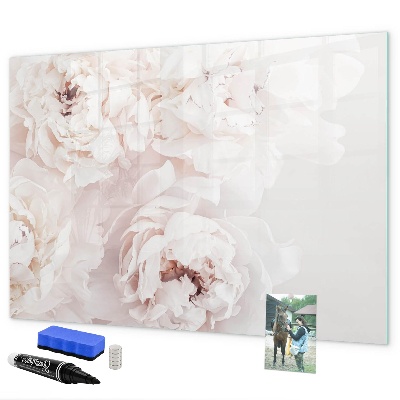 Dry erase board magnetic Floral motif with space for photos