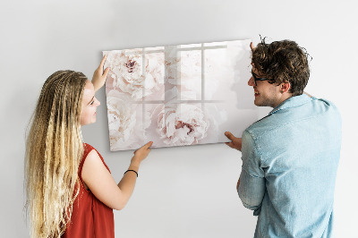 Dry erase board magnetic Floral motif with space for photos