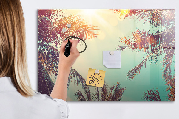 Magnetic dry erase board Summer memories in a tropical style
