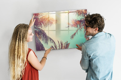 Magnetic dry erase board Summer memories in a tropical style