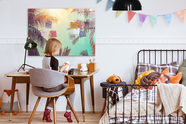Magnetic dry erase board Summer memories in a tropical style