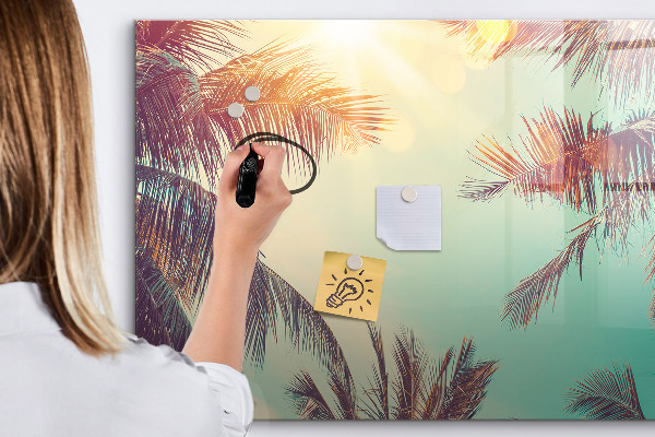 Magnetic dry erase board Summer memories in a tropical style