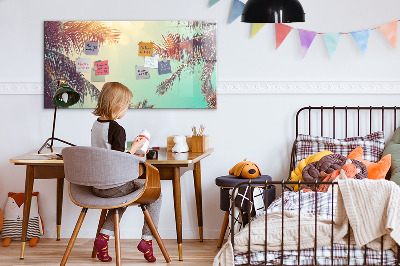 Magnetic dry erase board Summer memories in a tropical style