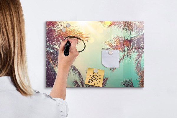 Magnetic dry erase board Summer memories in a tropical style