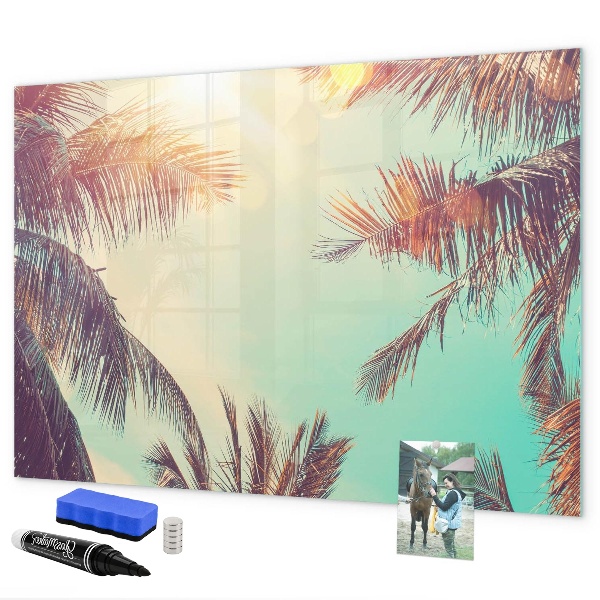 Magnetic dry erase board Summer memories in a tropical style