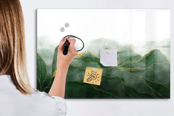 Dry erase board magnetic Green board for photos and notes