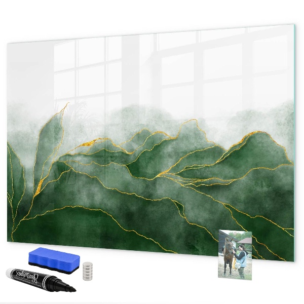 Dry erase board magnetic Green board for photos and notes